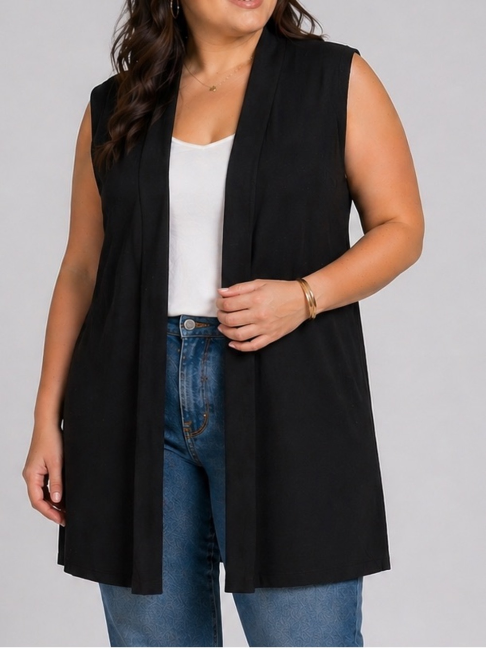 Verve Ami Cross Accent Sleeveless Cardigan